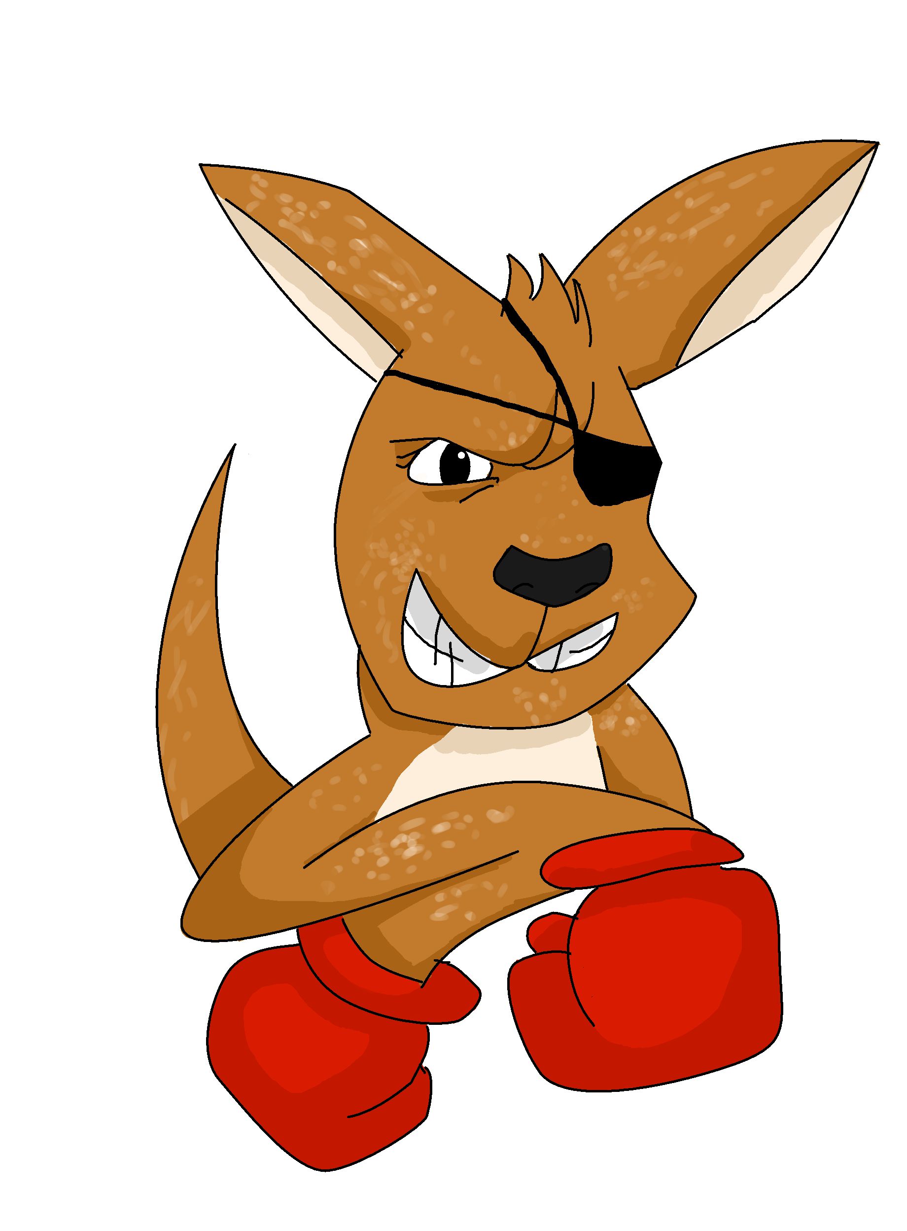 rough-looking cartoon kangaroo, credit to Jessica Seip